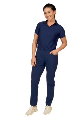 Bethany Performance Polo Scrub Top