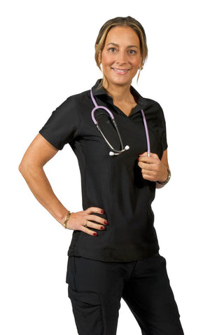 Bethany Performance Polo Scrub Top