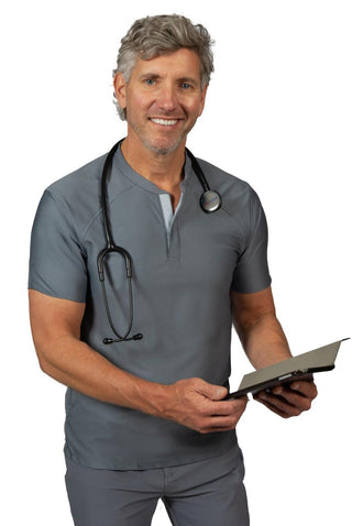 Blackhawk Henley Scrub Top