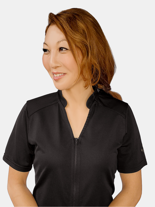 Angelica Zip Three-Pocket Scrub Top