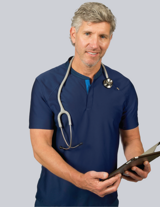 Blackhawk Henley Scrub Top