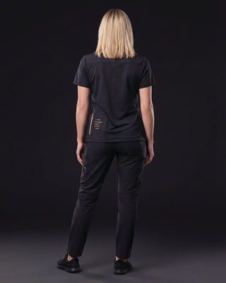 Angelica Zip Three-Pocket Scrub Top