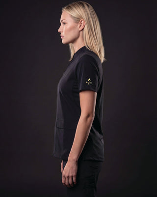 Angelica Zip Three-Pocket Scrub Top