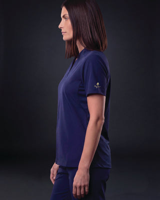 Angelica Zip Three-Pocket Scrub Top