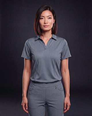 Bethany Performance Polo Scrub Top