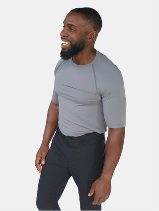 Addison 1/2 Sleeve Base Layer Top | Stealth Gray