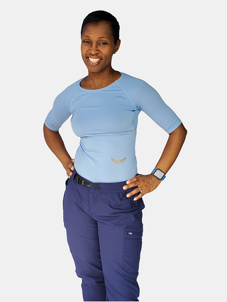 Adelle 1/2 Sleeve Base Layer Top | Essential Blue