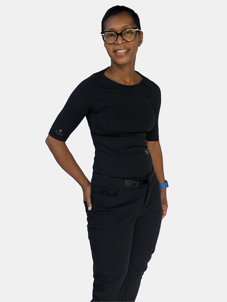 Adelle 1/2 Sleeve Base Layer Top | Ultimate Black