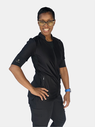 Adelle 1/2 Sleeve Base Layer Top | Ultimate Black