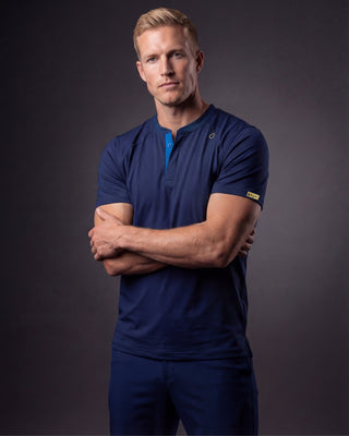 Blackhawk Henley Scrub Top